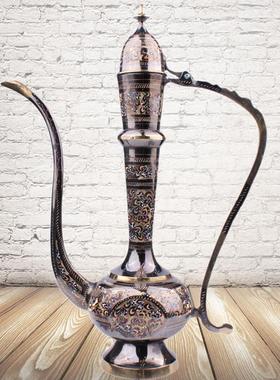 巴基斯坦青铜民族工艺品，酒壶，民族锅，大锅装饰品，特殊的家庭