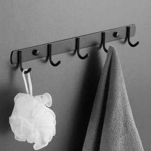 黑色门后挂钩置物架免打孔不锈钢排钩衣柜勾试衣间墙壁强力粘钩