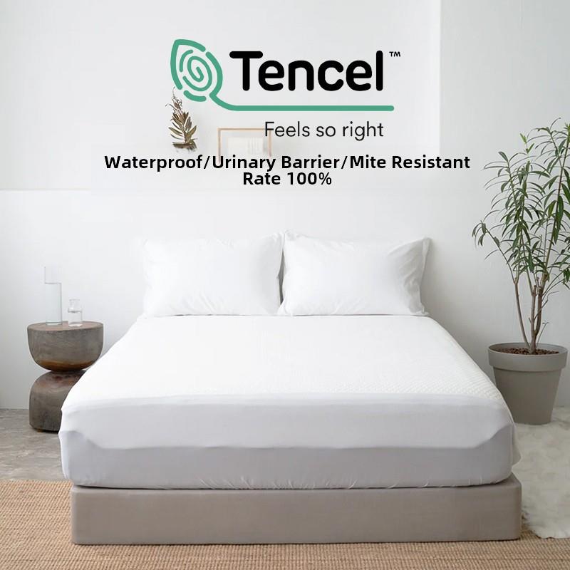 台湾尺寸加厚天丝天丝?防水，防螨，透气床垫保护器，单人/双人/