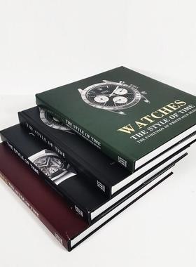 时尚腕表现代简约黑白灰样板间书房装饰书可翻页仿真书售楼处客厅