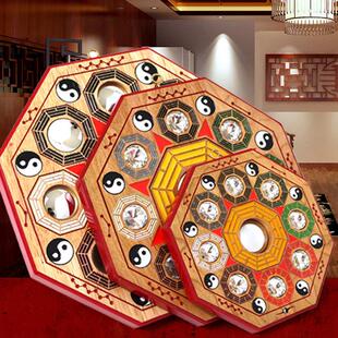 桃木九宫八卦镜雕刻家用八卦凸镜凹大号小号门口窗口阳台摆件挂件