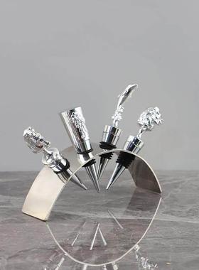 创意马头红酒瓶塞摆件组合套装家居客厅酒柜样板间圣诞瓶塞装饰品