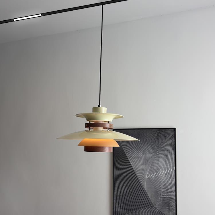 丹麦ph5饭厅吊灯日式侘寂风简约24v48v磁吸轨道吊灯飞碟吧台吊灯