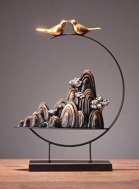 新中式家居书房博古架工艺品摆件轻奢创意玄关电视酒柜装饰品摆设