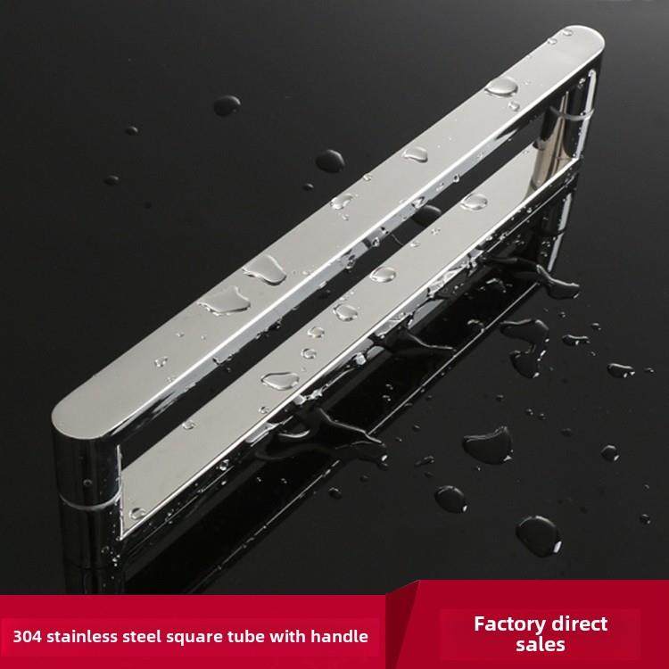 加厚304不锈钢方管对把手简单淋浴房，商店，办公室，玻璃门方把