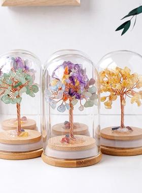 天然创意手工水晶发财树招财摆件居家办公桌面摆饰高级感精致礼物