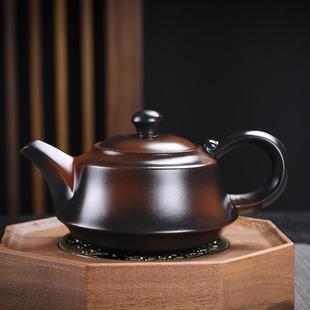 建水单人手抓壶凤鸣 紫陶泡茶壶手工复古家用高档功夫茶具礼盒套装