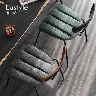 北欧意式 软包餐椅现代简约FINE铁艺表情家用餐桌椅子轻奢凳子靠背