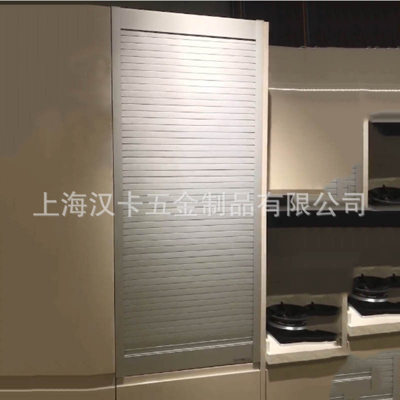 橱柜衣柜电动铝合金卷帘门推拉上开手动带轴推拉门感应门平移门
