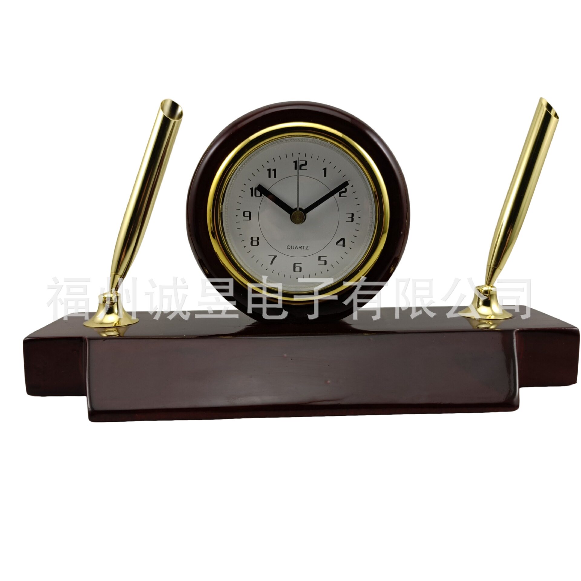木制闹钟笔筒电商快消桌面办公室书房定时笔筒 with Alarm Clock