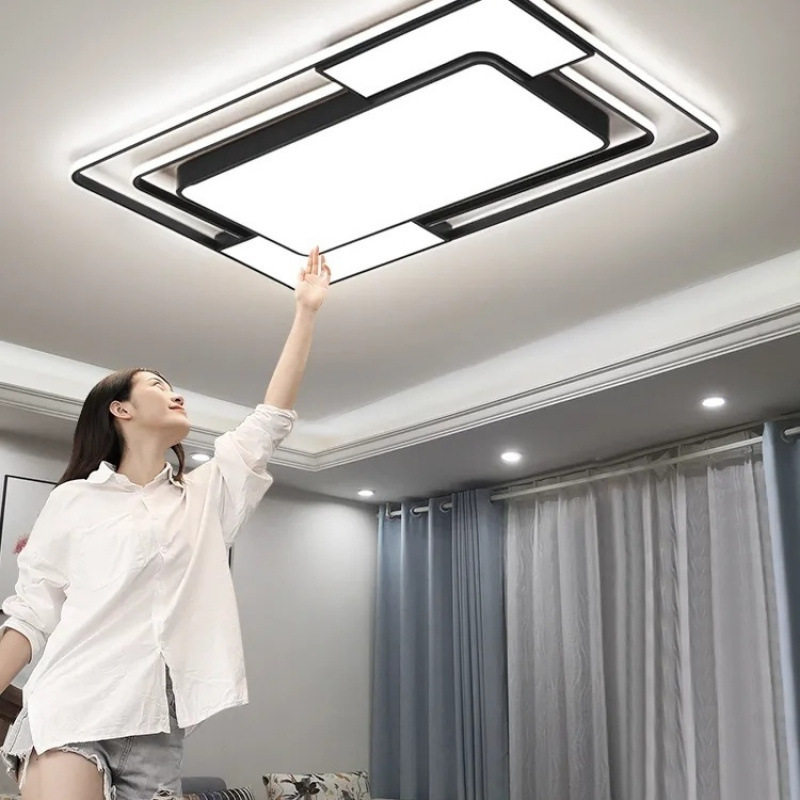 大气客厅智能家居餐厅卧室灯现代简约led智能吸顶灯全套语音灯具