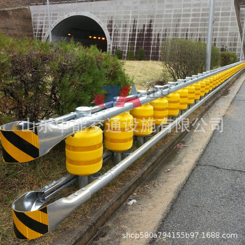 厂家直销高速公路防撞滚桶滚筒护栏板 旋转式聚氨酯桶安全防护栏