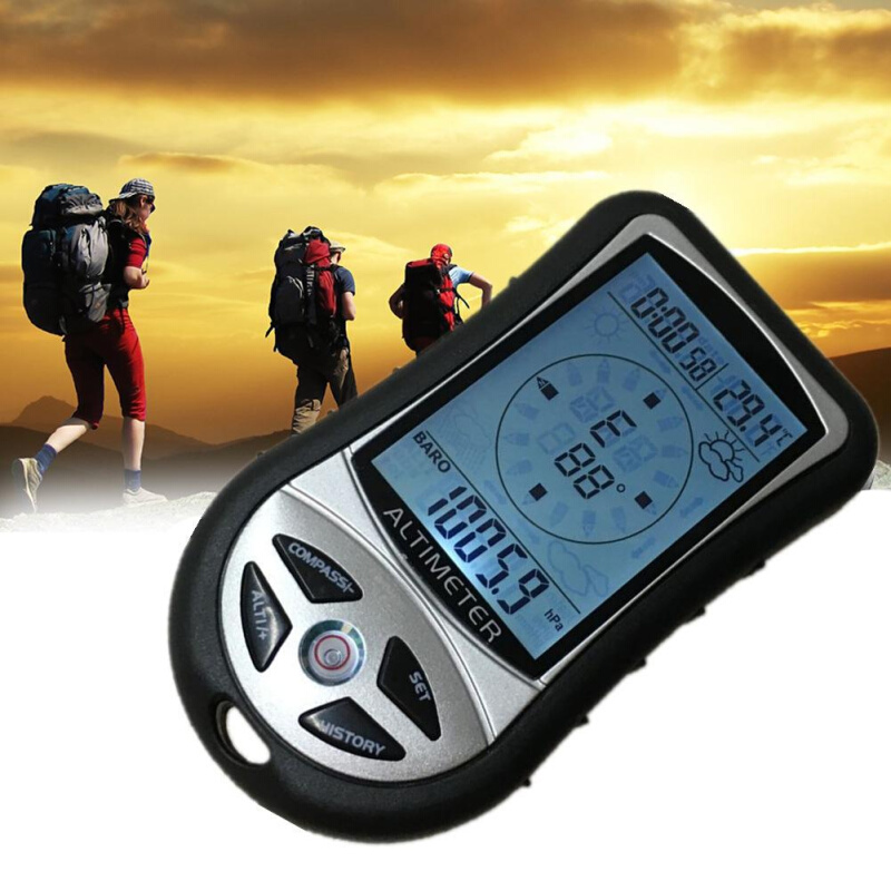 DS302电子海拔高度计 气压计 8合1手握式 登山便携式钓鱼指南针