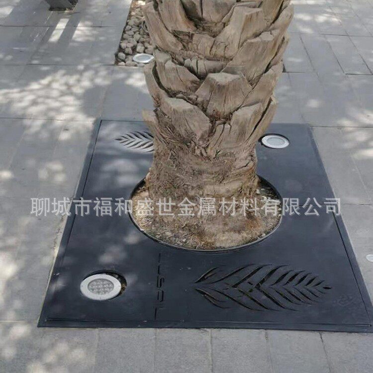 不锈钢树池篦子镀锌板树坑盖板格栅钢板切割护树板园林美化篦子