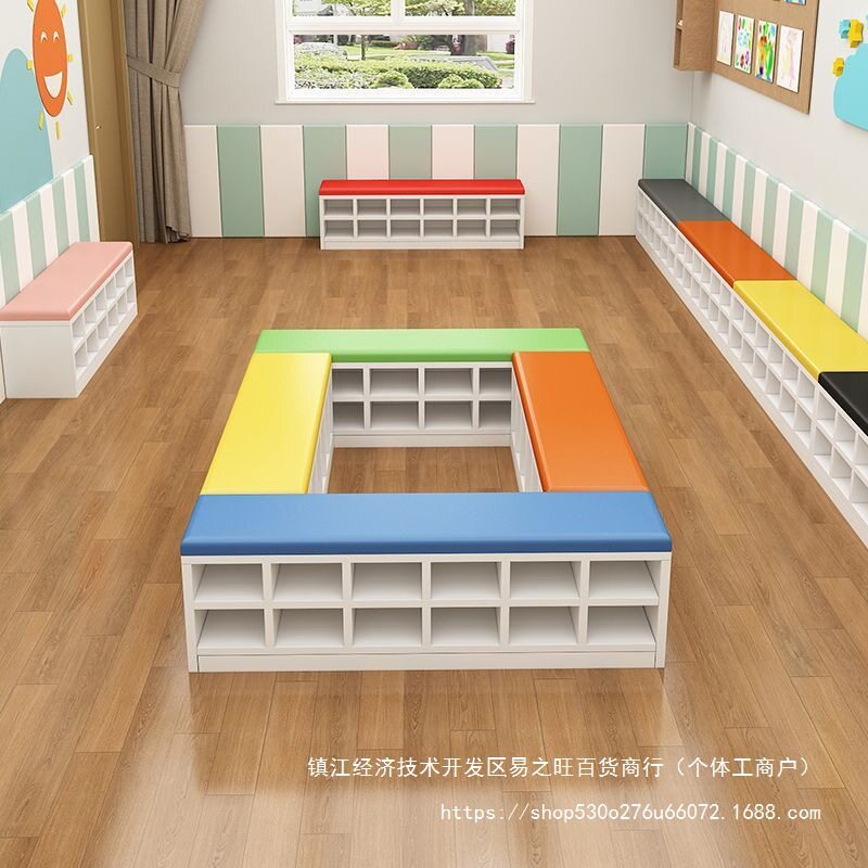 长条换鞋凳门口可坐幼儿园鞋柜早教儿童加长软包舞蹈室长条凳美式
