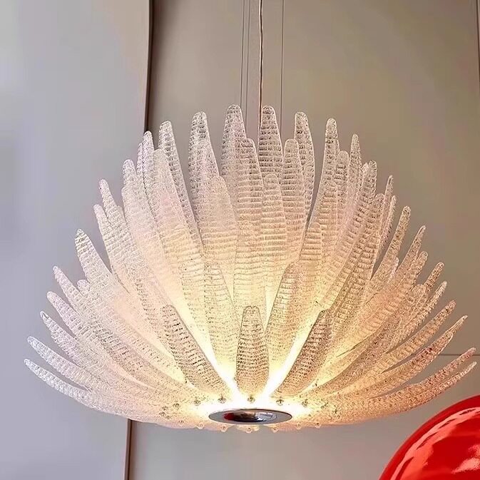 莲花轻奢水晶吊灯 设计师高级感餐厅吧台大厅法式客厅水晶灯定制