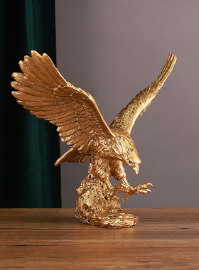 大鹏展翅老鹰摆件客厅办公室书房雄鹰装饰品公司酒店书柜书架摆设