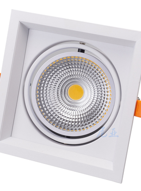 精选豆胆灯led单头斗胆灯方通嵌入式网格吊顶方形射灯黑色格栅灯l