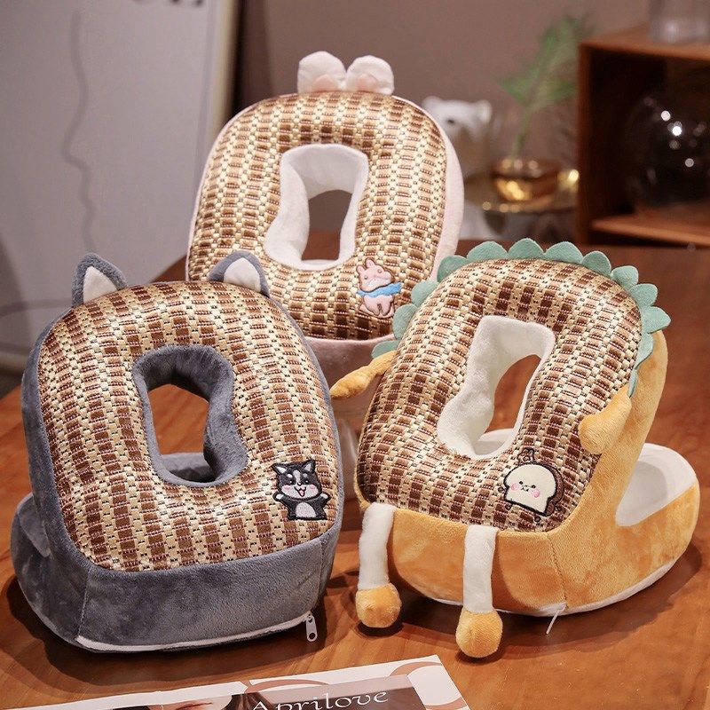 精选卡通凉席午睡枕夏天教室藤席趴睡枕小枕头学生便携午休趴枕护,居家布艺,午睡枕,淘宝优惠券,粉丝福利购,淘宝优惠卷