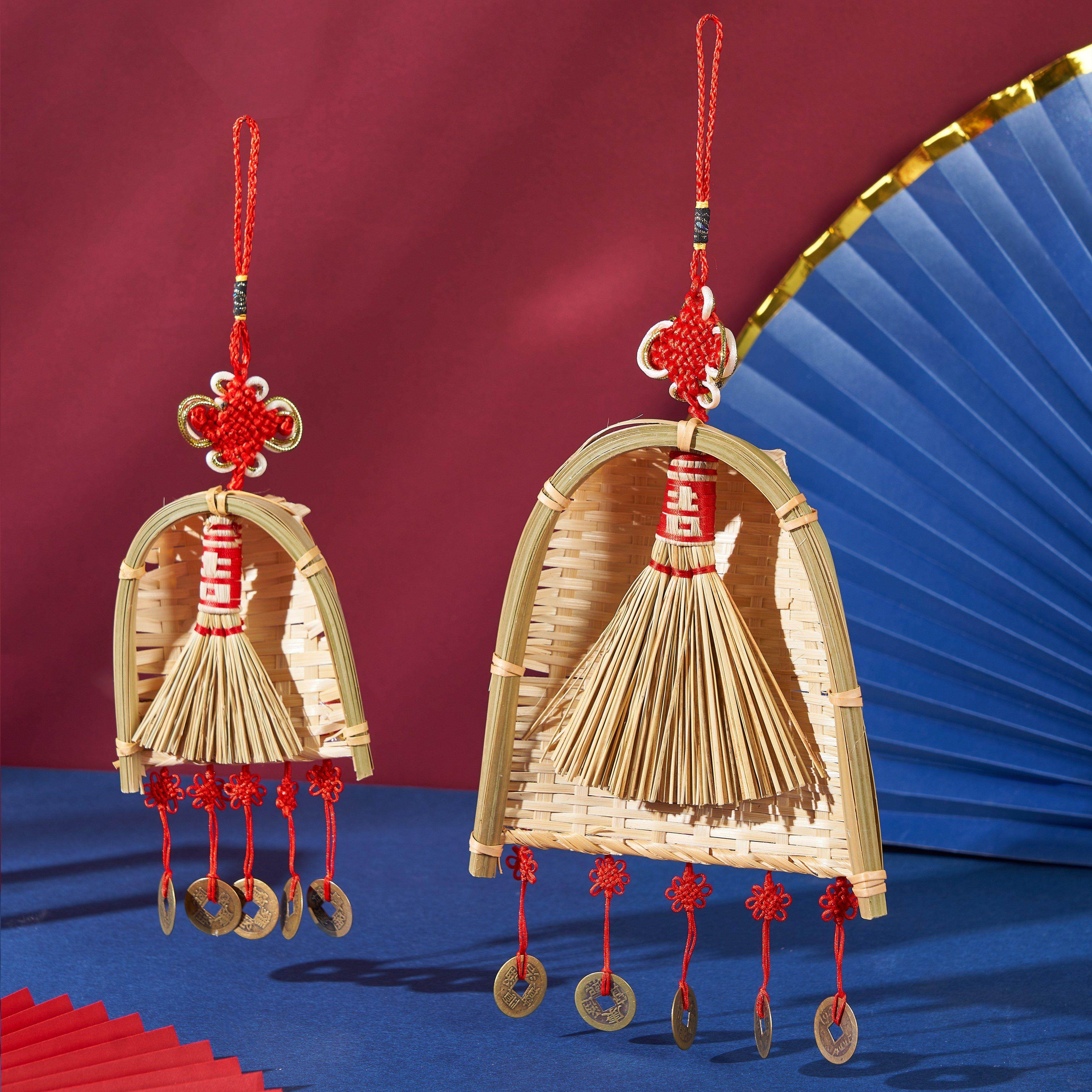 乔迁之喜装饰挂饰卧室玄关客厅扫帚簸箕搬新家布置入户门把手挂饰