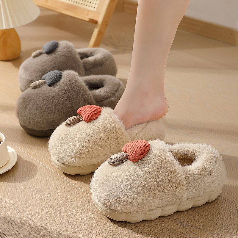 踩屎感棉拖鞋男士冬季2024新款包跟室内家居保暖厚底毛绒棉拖男款