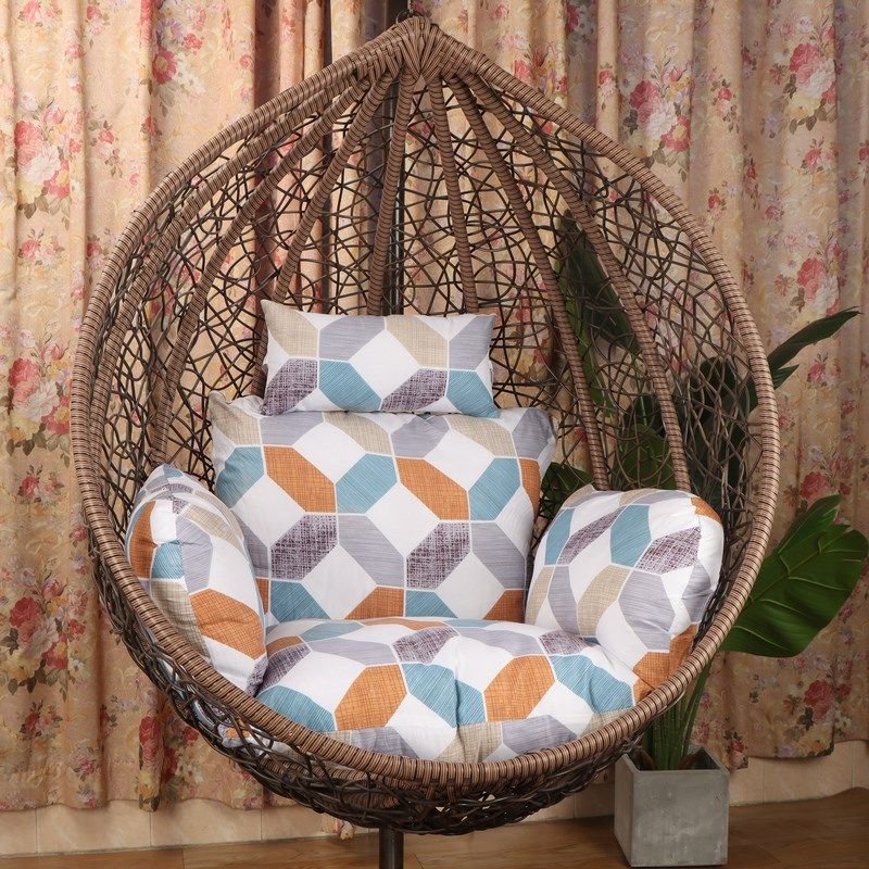 精选吊篮藤椅坐垫秋千鸟巢可拆洗坐垫靠背垫吊椅圆形定制靠垫摇篮