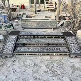 精选天然青石板路沿石围边马路牙石花园庭院菜地路缘石花坛条石侧