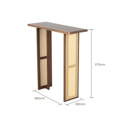 精选无意黑胡桃木玄关桌靠墙实木极窄长条桌新中式供桌供台入户高