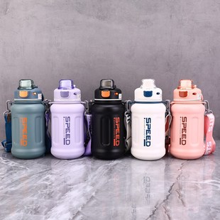 精选康林316不锈钢保温杯大容量运动水壶男女学生专用带吸管户外