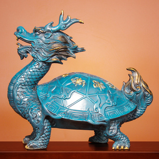 精选《八宝龙龟》铜龙龟摆件纯铜招财客厅八卦龙头龟神兽家居兴旺