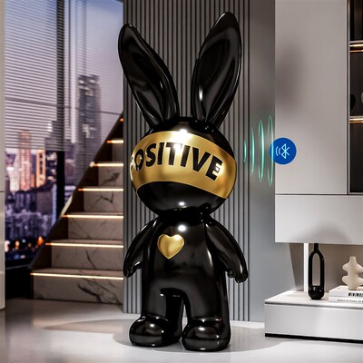POSITIVE兔子客厅电视柜摆件大型落地轻奢高级感软装饰品玩偶公仔