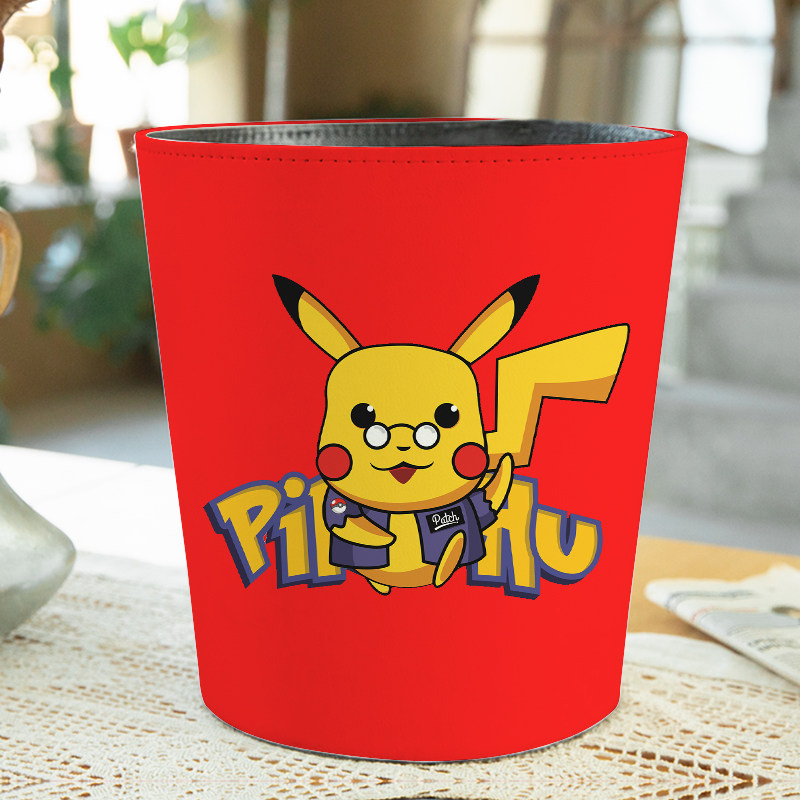 无盖可防水可爱少女垃圾桶卧室创意家用客厅卫生间大号皮革收纳桶