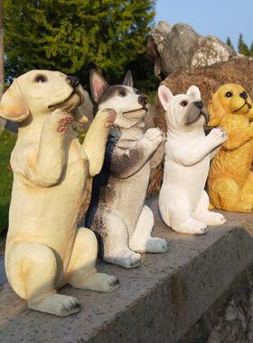 小动物装饰品仿真小狗拉布拉多哈士奇工艺品客厅酒柜摆件创意礼品