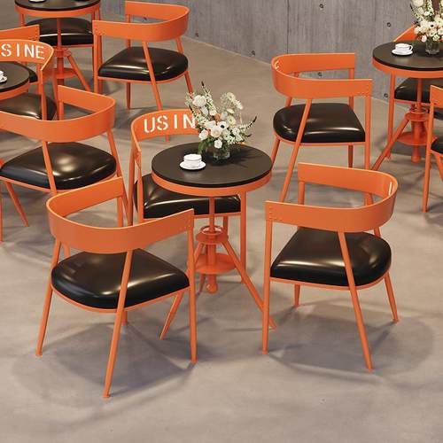 工业风桌椅组合奶茶店咖啡厅酒吧清吧餐饮休息区网红铁艺洽谈桌椅