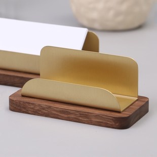 精选实木名片展示架高级高档名片盒大容量卡片夹桌面架卡盒盒子木