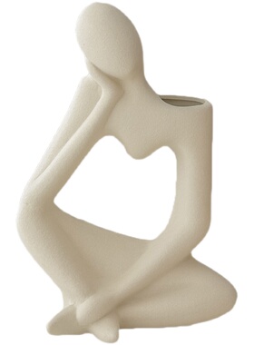 ins风创意陶瓷花瓶高级感小众家居客厅玄关电视柜桌面装饰品摆件