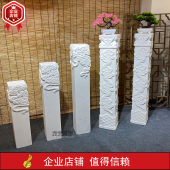 石雕汉白玉祥云柱拴马桩仿古石柱新中式 饰摆件 花架底座户外庭院装