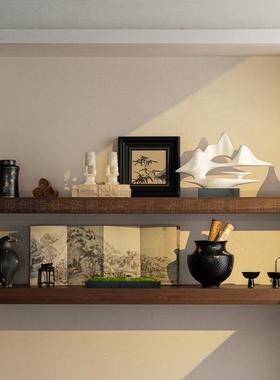 客厅书柜开 放格陈列室国风摆件样板间酒店茶室玄关禅意开 放格装