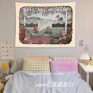 精选复古童话背景布 欧式ins卧室床头墙布租房改造宿舍装饰挂布挂
