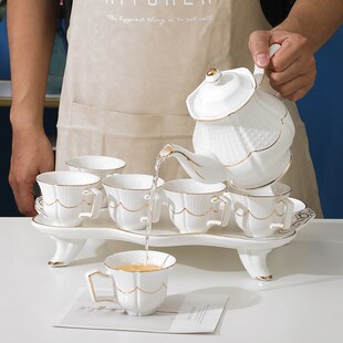 家用陶瓷杯水壶套装 轻奢咖啡杯d水杯套装 礼品乔迁结婚新年实用礼