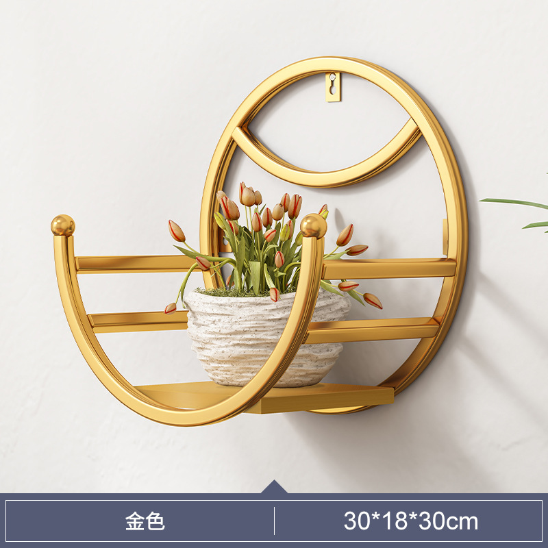 墙上壁挂花架客厅阳台铁艺免打孔绿萝多肉花盆植物U花架子家用置