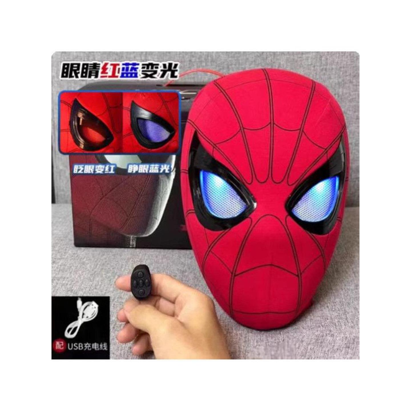 日本高端蜘蛛侠头套眼睛可动电动眨眼发光超凡面具万圣诞cos头盔