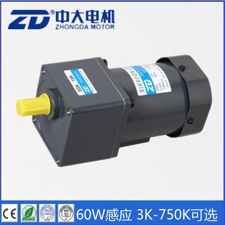 中大60W感应电机交流马达5IK60GN-CF单相异步减速电动机