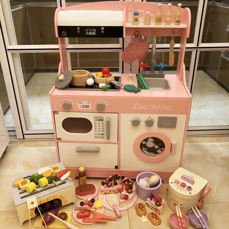 木制仿真厨房套装 女童做饭煮饭过家家玩具儿童玩具 厨房玩具