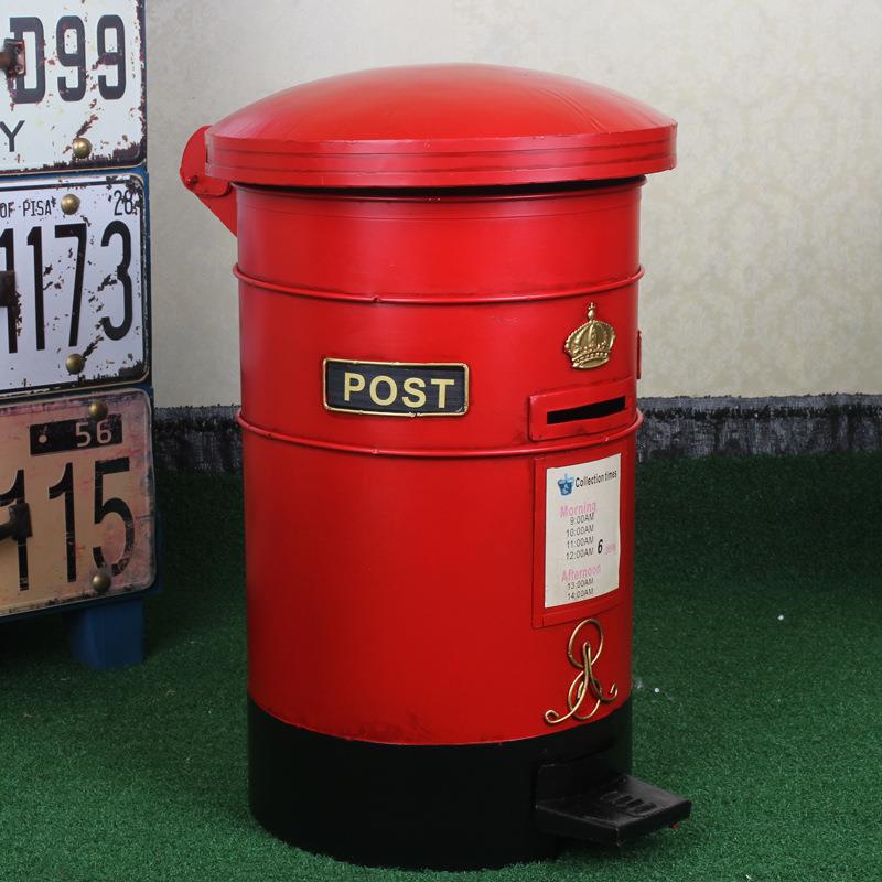 美式复古LOFT做旧工业风铁艺垃圾桶创意油桶垃圾收纳桶