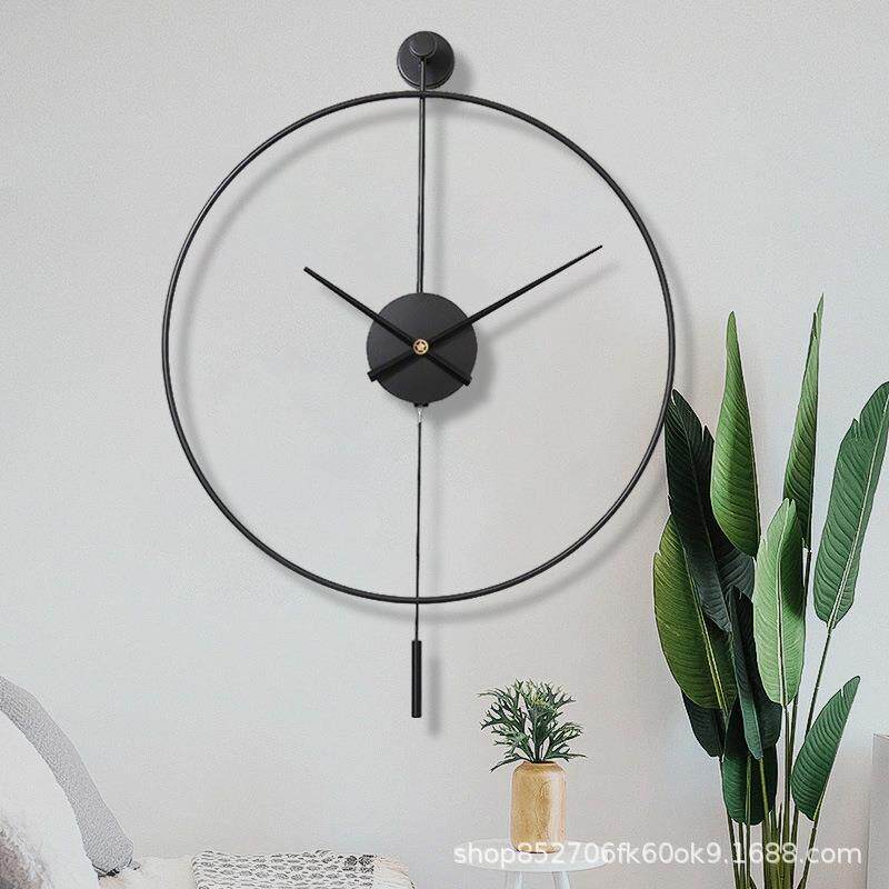 西班牙简约挂钟创意现代风钟表客厅家用铁艺装饰时尚墙壁钟