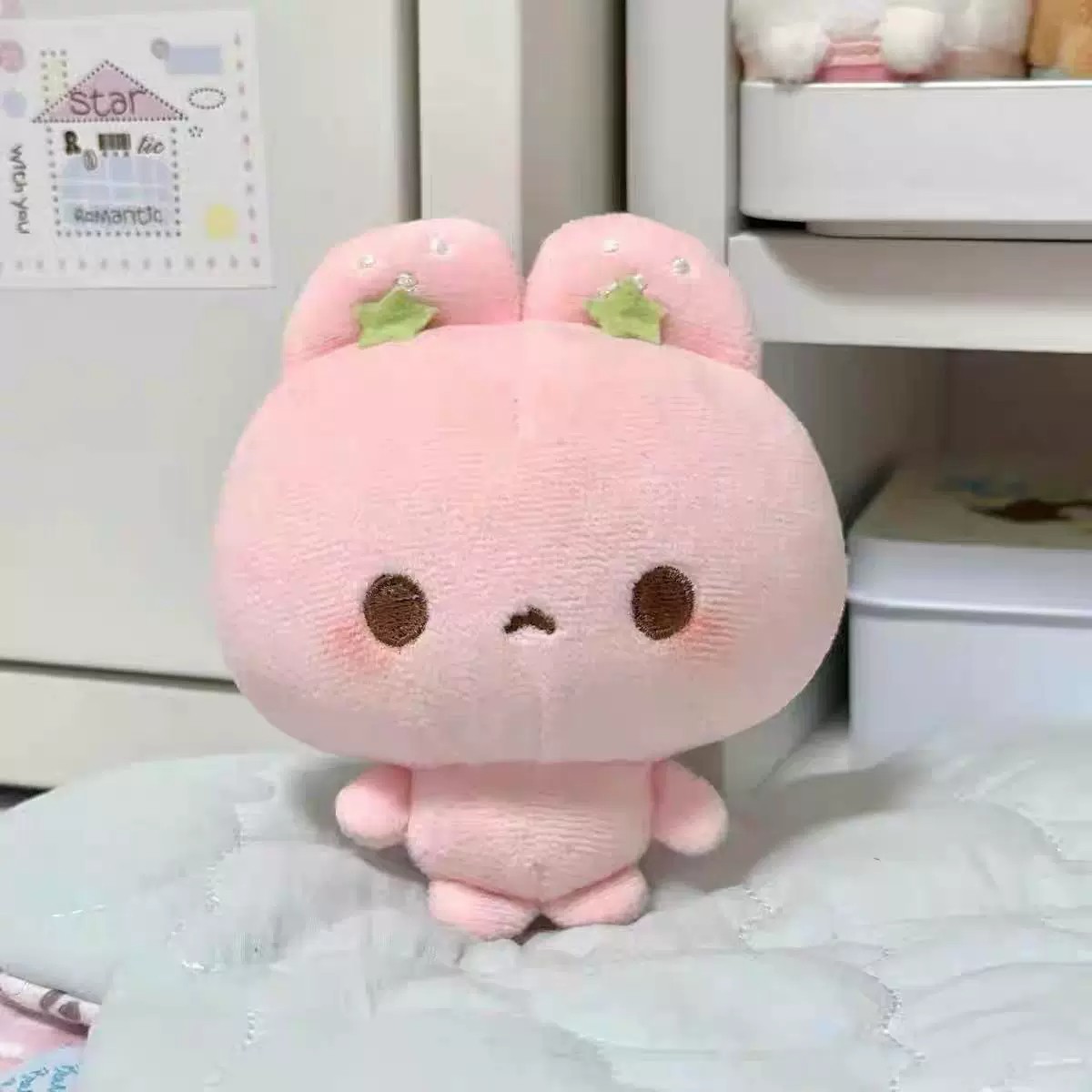 可爱草莓兔毛绒玩偶粉红兔挂件少女心公仔高颜值包包挂件礼物