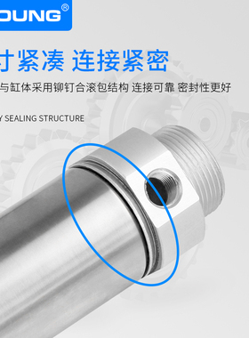 轴不旋转迷你气缸CDM2KB40-75六角活塞杆不锈钢气缸CM2KB40-100
