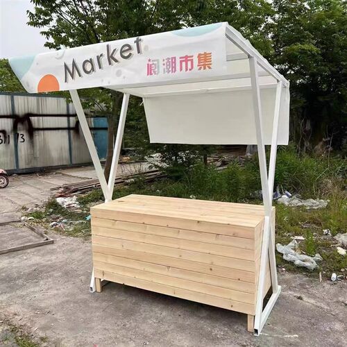 户外折叠展示架集市摊位架移动夜市活动木花车布艺创意箱体小吃车