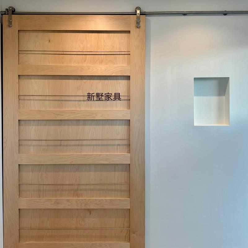 桦木海洋板隐形门谷仓门创意厨房门衣帽移动门推拉客厅装饰杂志门